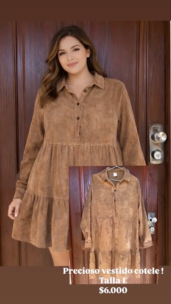 Vestido café cotelé L