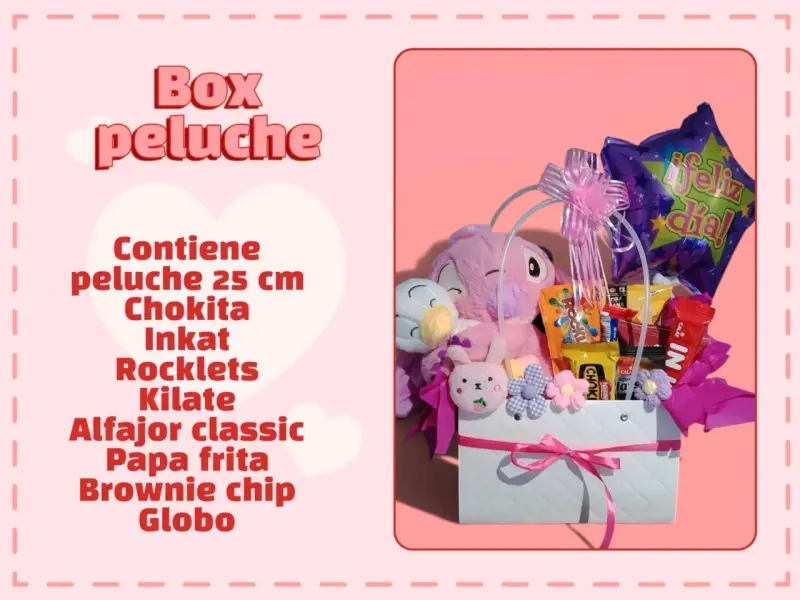 Caja de regalo con peluche y dulces - 4