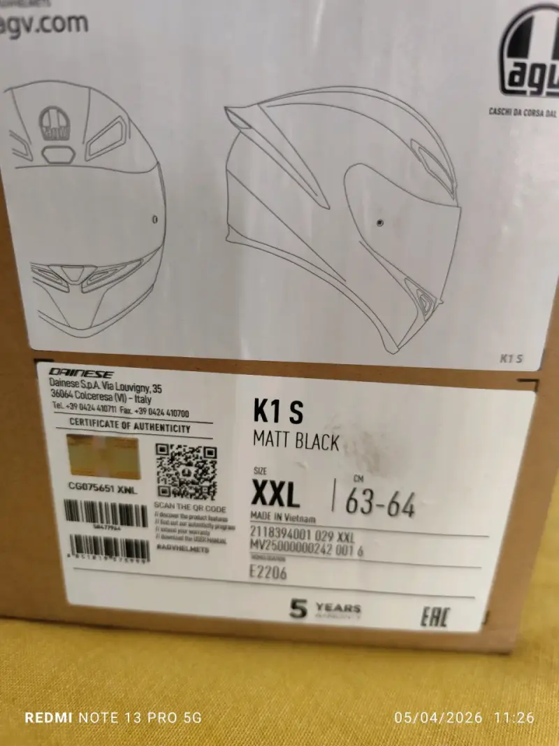 Casco de moto AGV K1  negro mate (XXL) - 4