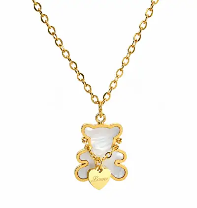 Collar Tous Love de oso dorado con dije de corazón - miniatura 1
