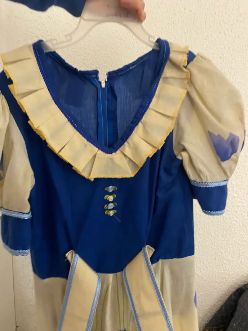 Vestido de baile tradicional azul y beige - 3