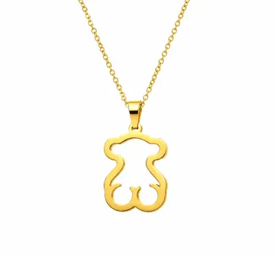 Collar Estilo Tous dorado con dije de osito - miniatura 1