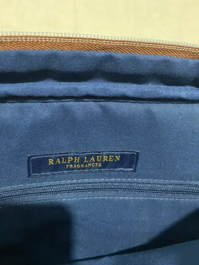 Maletín azul Ralph Lauren con detalles marrones - miniatura 4