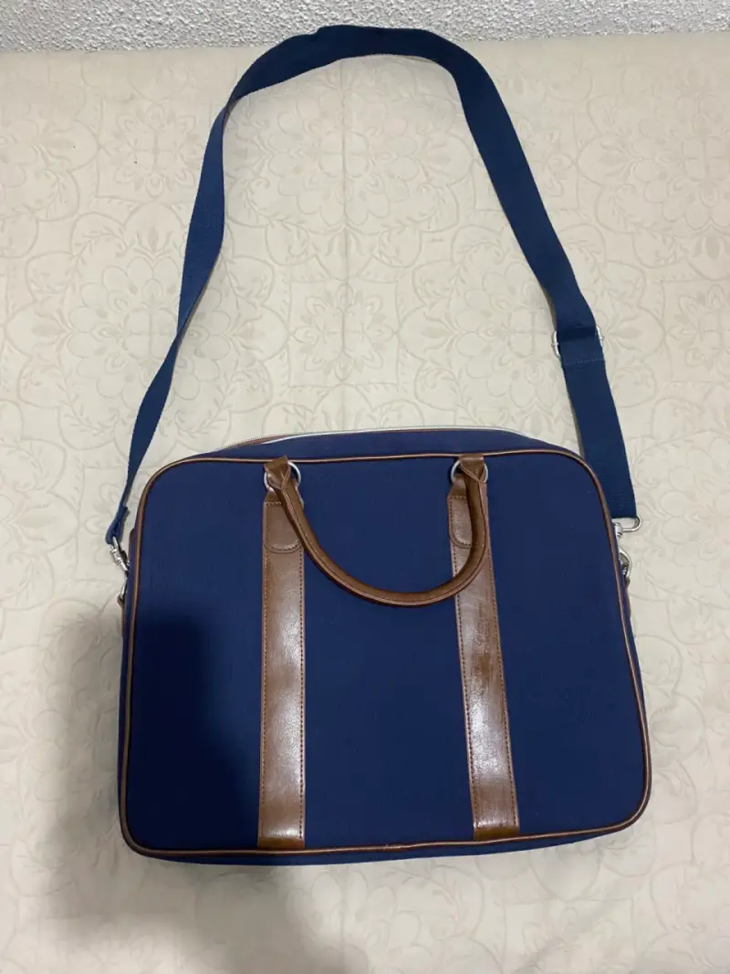 Maletín azul Ralph Lauren con detalles marrones - 6