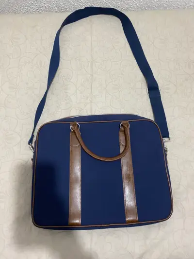 Maletín azul Ralph Lauren con detalles marrones - miniatura 6