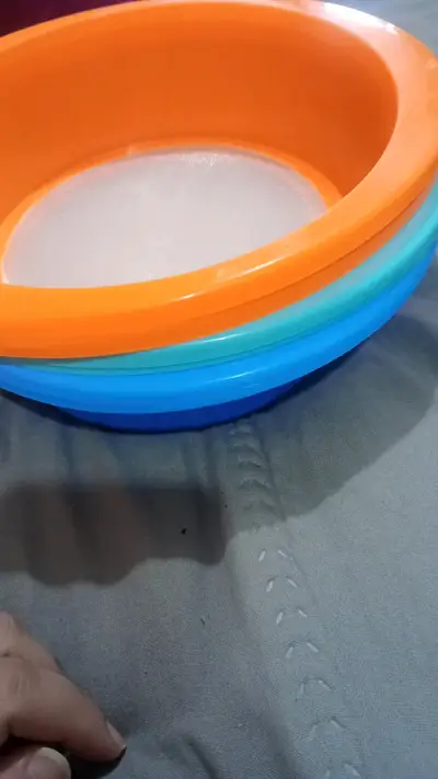 Colador de cocina plástico naranja - miniatura 4