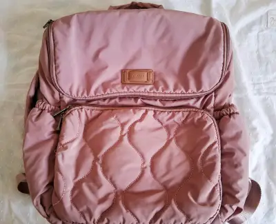 Mochila maternal rosada Calu con múltiples compartimentos - miniatura 1