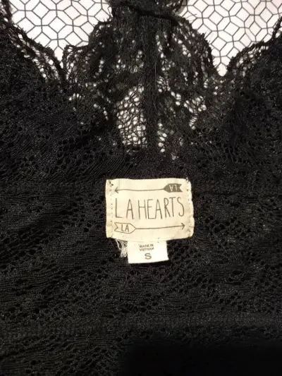 Bralette de encaje negro LA Hearts - miniatura 1