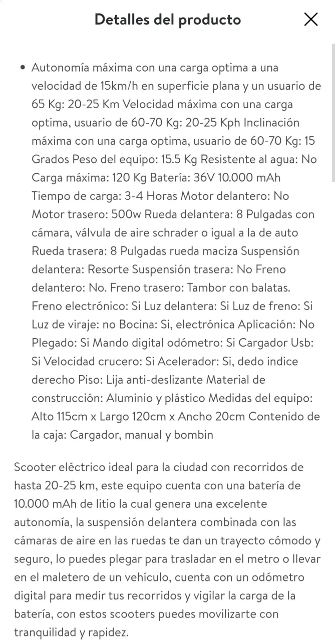 Scooter eléctrico plegable Shengeite en buen estado - 6