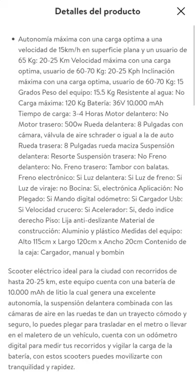 Scooter eléctrico plegable Shengeite en buen estado - miniatura 6
