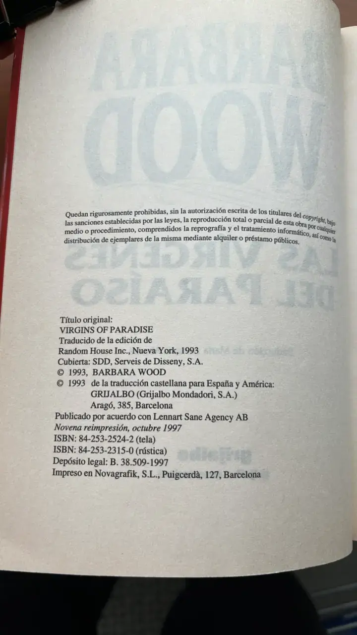 Libro 'Las Vírgenes del Paraíso' de Barbara Wood - 3