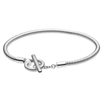 Pulsera estilo Pandora sin grabados color plateado - miniatura 1