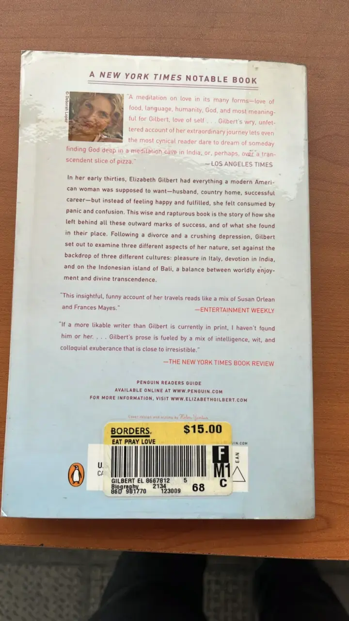 Libro 'Eat Pray Love' de Elizabeth Gilbert - 2