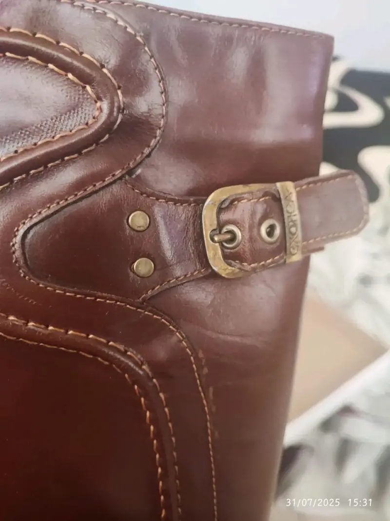 Botas de cuero marrón con plataforma - 2