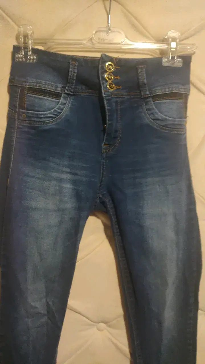 Jeans best west ajustados azul oscuro para mujer - 2