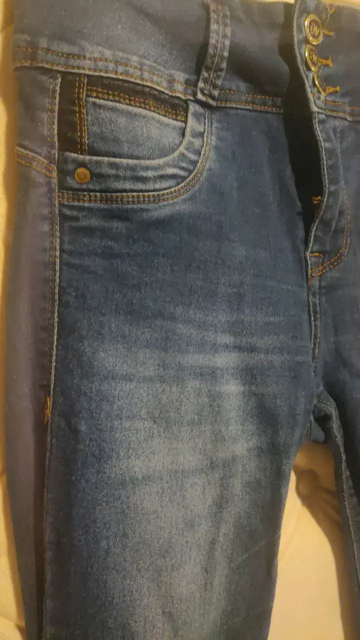 Jeans best west ajustados azul oscuro para mujer - 3