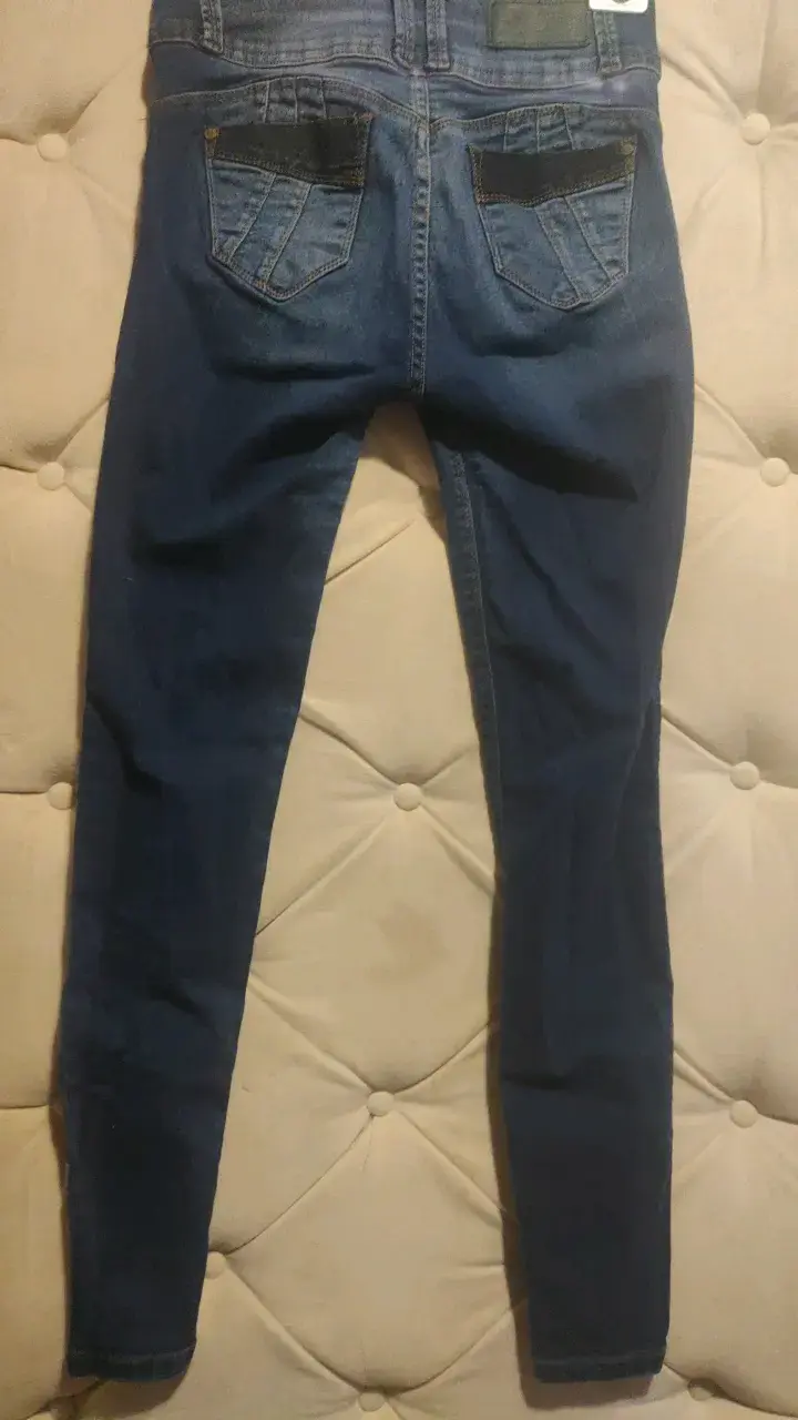 Jeans best west ajustados azul oscuro para mujer - 4