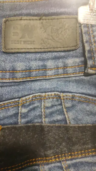 Jeans best west ajustados azul oscuro para mujer - miniatura 5