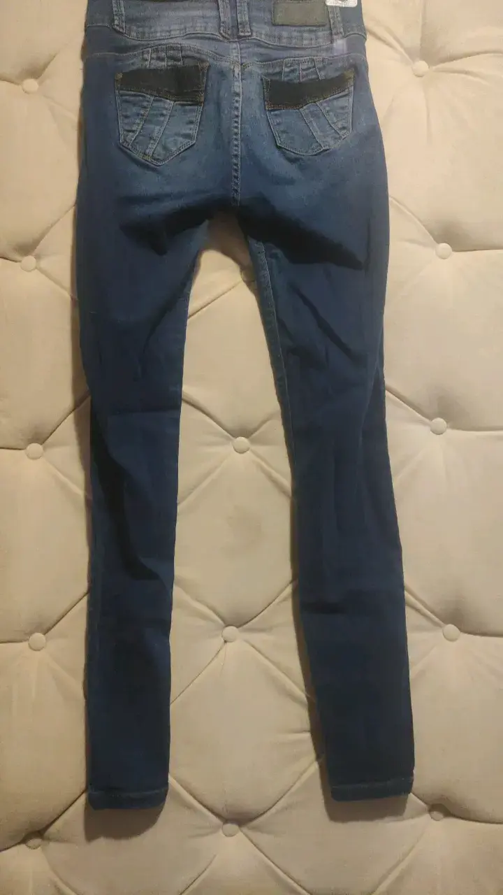 Jeans best west ajustados azul oscuro para mujer - 6