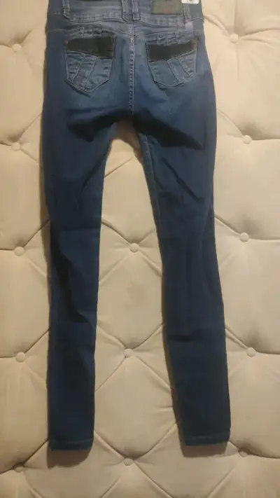 Jeans best west ajustados azul oscuro para mujer - miniatura 6