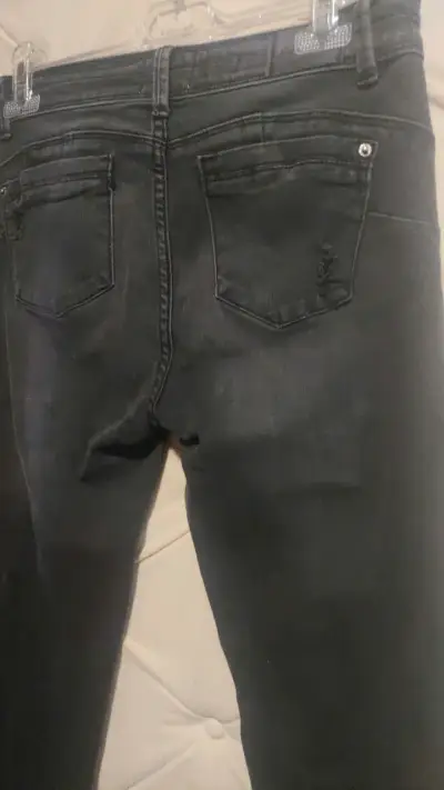 Jeans negros desgastados para mujer Sybilla - miniatura 5