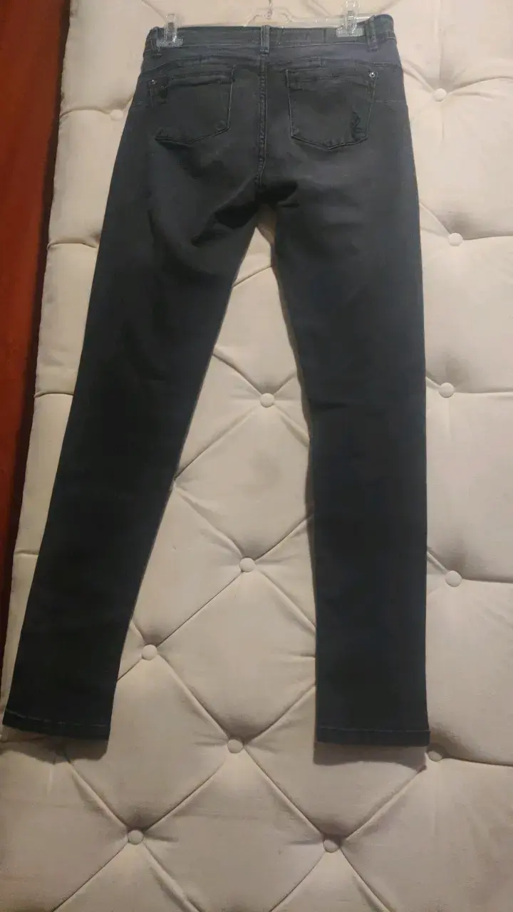 Jeans negros desgastados para mujer Sybilla - 6