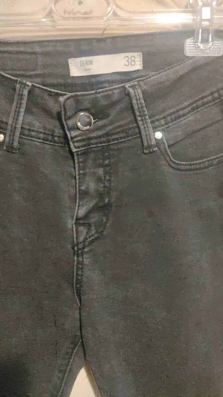 Denim Jeans acampanados negros talla 38 para mujer - 2