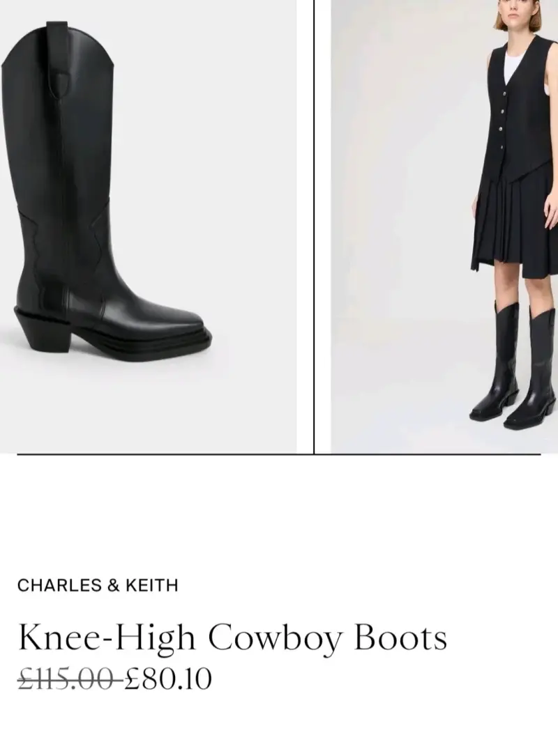 Botas Vaqueras Negras Charles Keith - 4