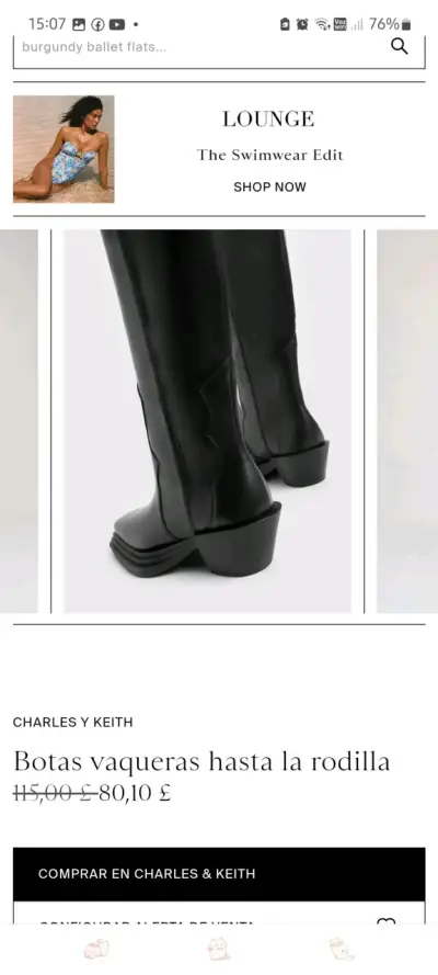 Botas Vaqueras Negras Charles Keith - miniatura 5