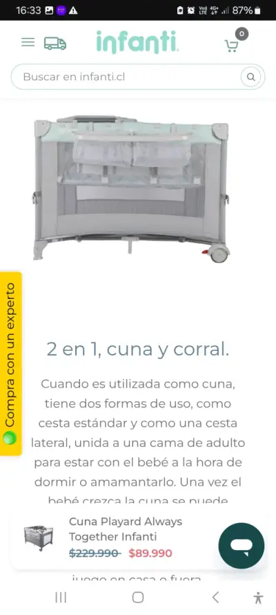 Cuna Playard Always Together Infanti gris - miniatura 3