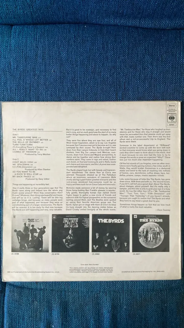 Vinilo The Byrds Greatest Hits en buen estado - 2