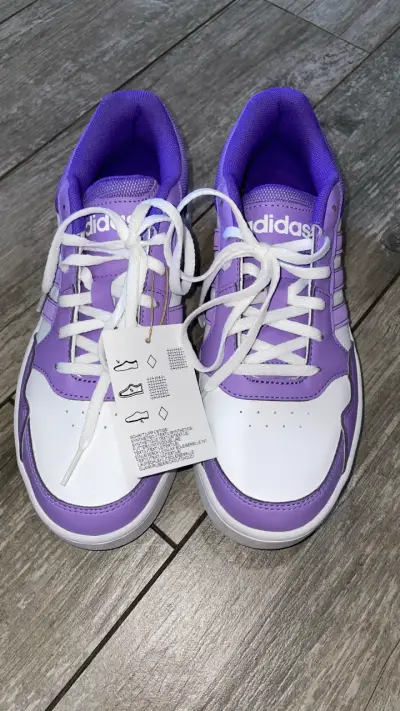 Zapatillas deportivas moradas y blancas Adidas - miniatura 6