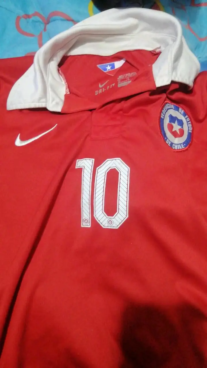 Camiseta Roja Selección Chile Nike Número 10 - 1
