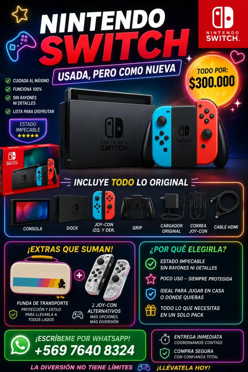Nintendo Switch usada excelente estado con acces - 1