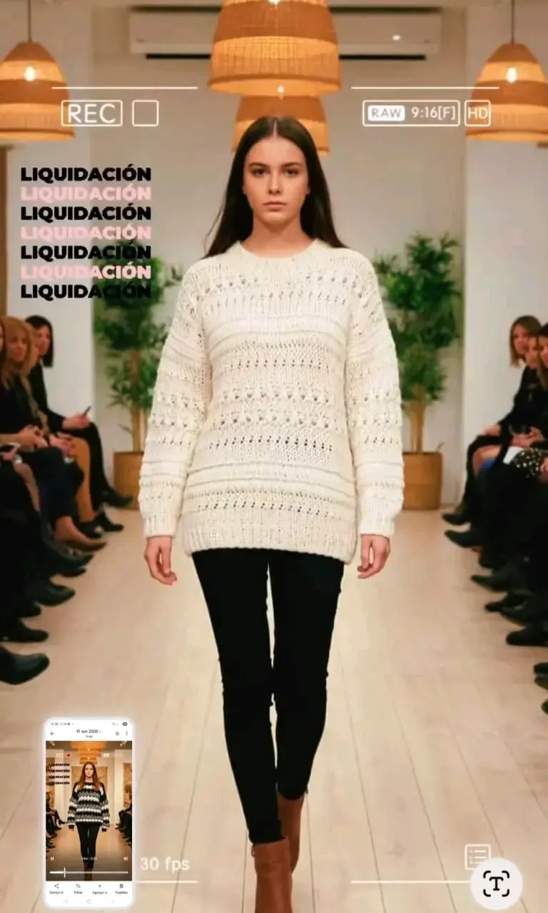 Suéter de punto blanco para mujer