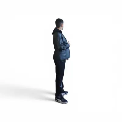 Chaqueta de cuero negra - miniatura 3