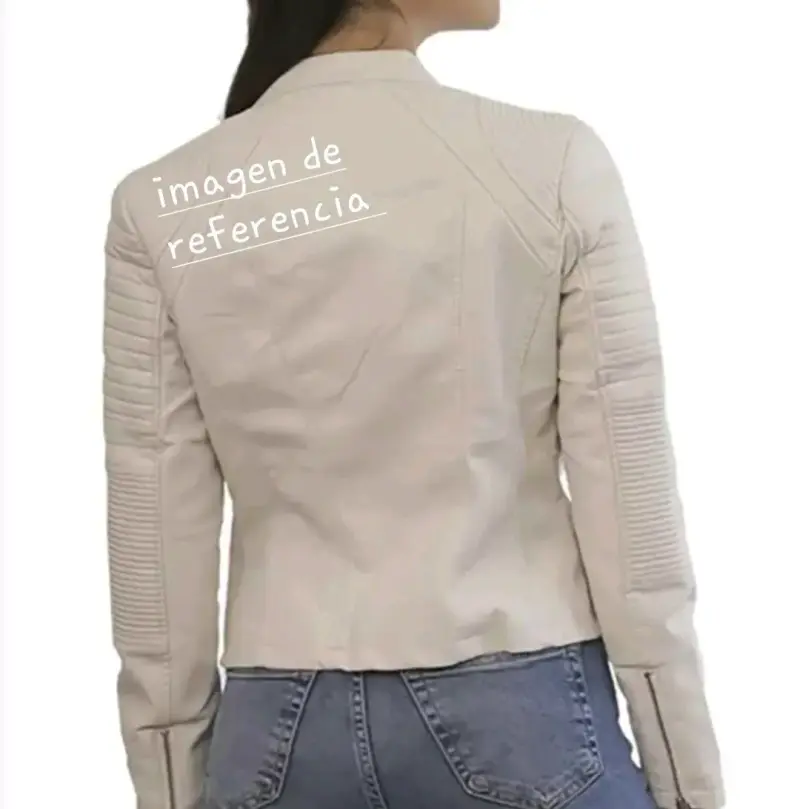 Chaqueta de cuero blanca para mujer - 2