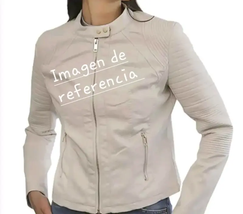 Chaqueta de cuero blanca para mujer - 3