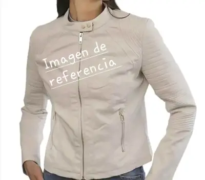 Chaqueta de cuero blanca para mujer - miniatura 3
