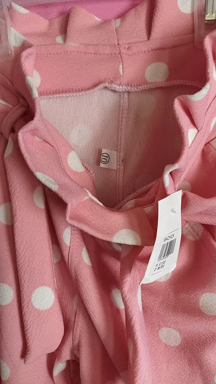 Pantalones rosados con lunares para niña - 3