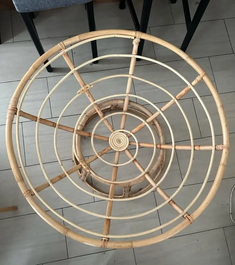 Silla Papasan de Mimbre con Cojín Blanco - 3