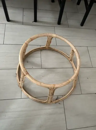 Silla Papasan de Mimbre con Cojín Blanco - miniatura 5
