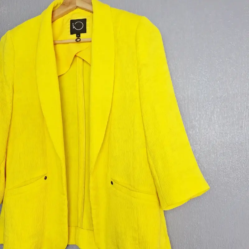 Blazer amarillo vibrante para mujer - 3