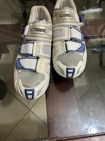 Zapatillas de ciclismo Shimano blancas con cierre ajustable - miniatura 5