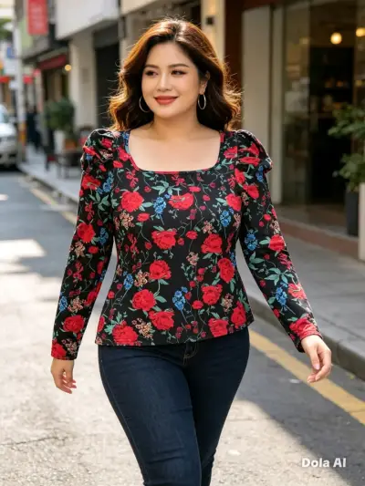 Jeans de mujer azul claro de tiro alto - miniatura 4