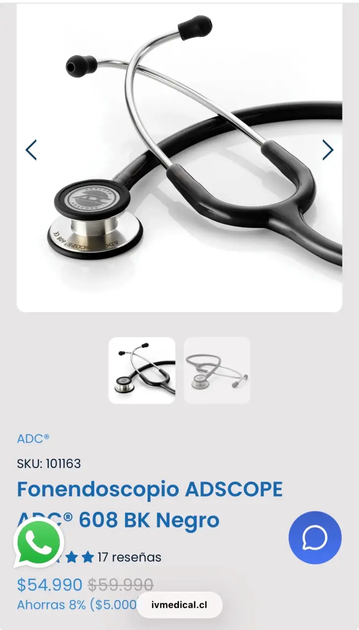 Fonendoscopio ADC Adscope 608 Negro - 4