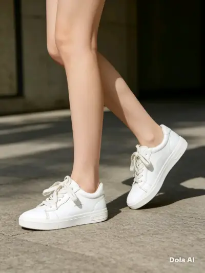 Zapatillas blancas casuales de mujer - miniatura 1