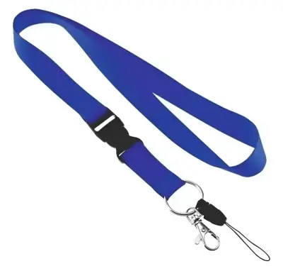 Lanyard rojo y azul con gancho gruesa 2x45cm - miniatura 2