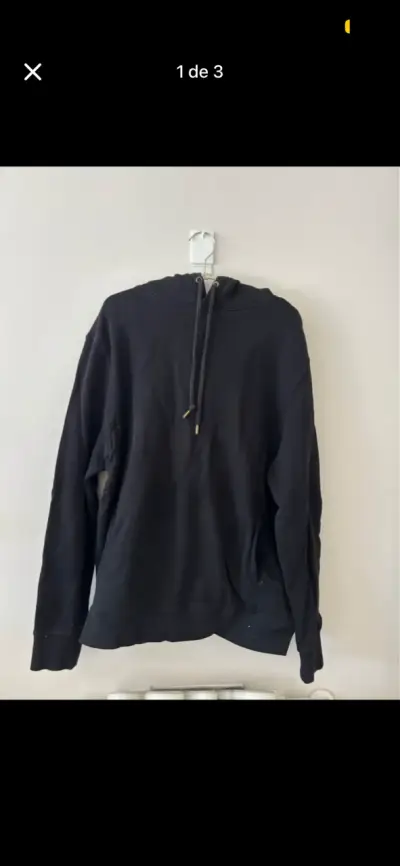 Polerón negro con capucha unisex - miniatura 1