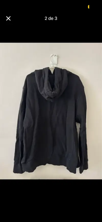 Polerón negro con capucha unisex - miniatura 2